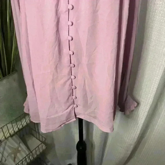 NEW Torrid Women’s 1X Blouse Georgette Smocked Blouson Long Sleeve Tunic Top NWT - Picture 4 of 12